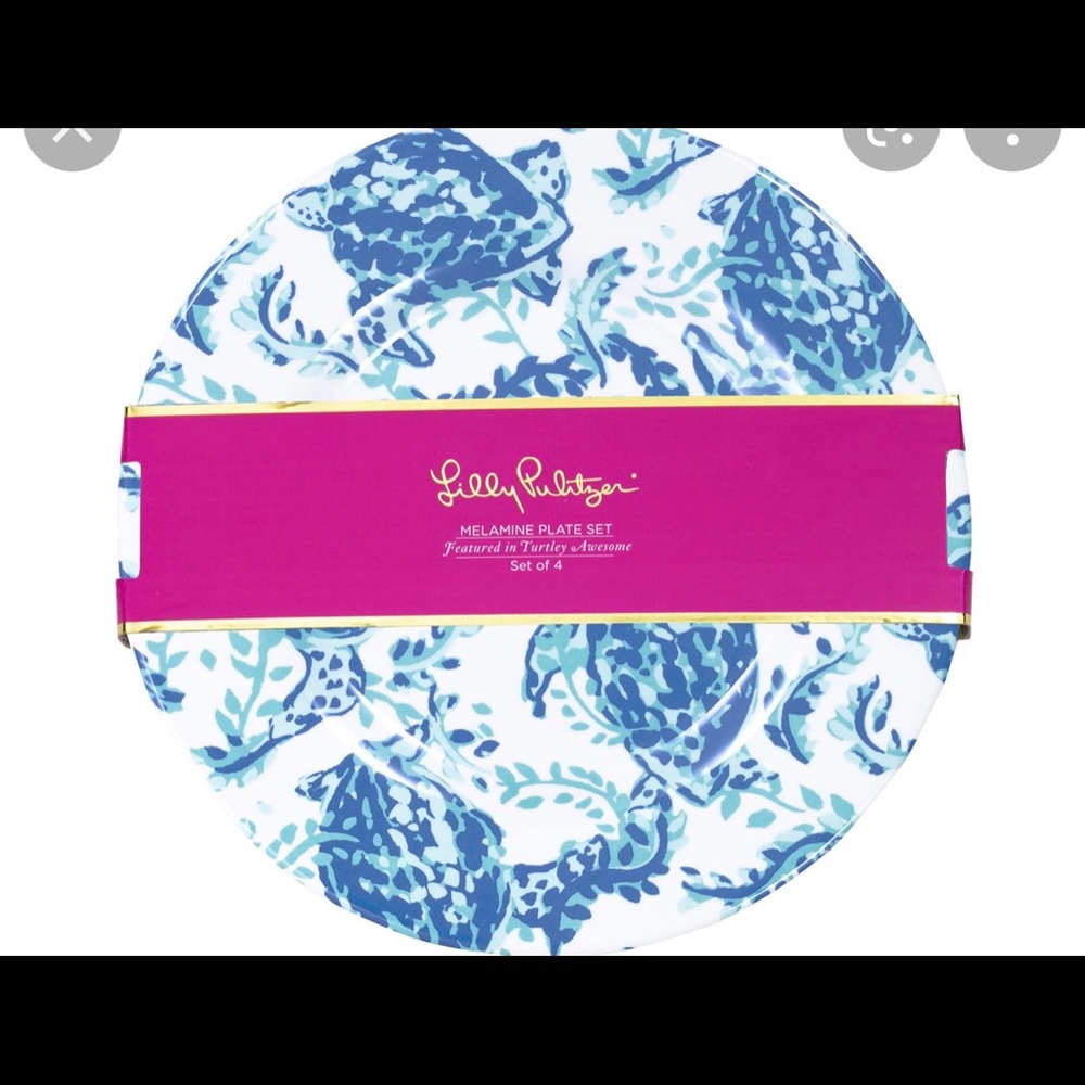 Lilly Pulitzer Melamine Appetizer Plate Set! New and original complete Set of 4